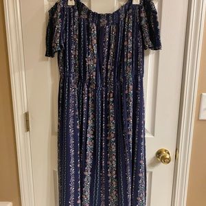 Off the shoulder floral midi dress